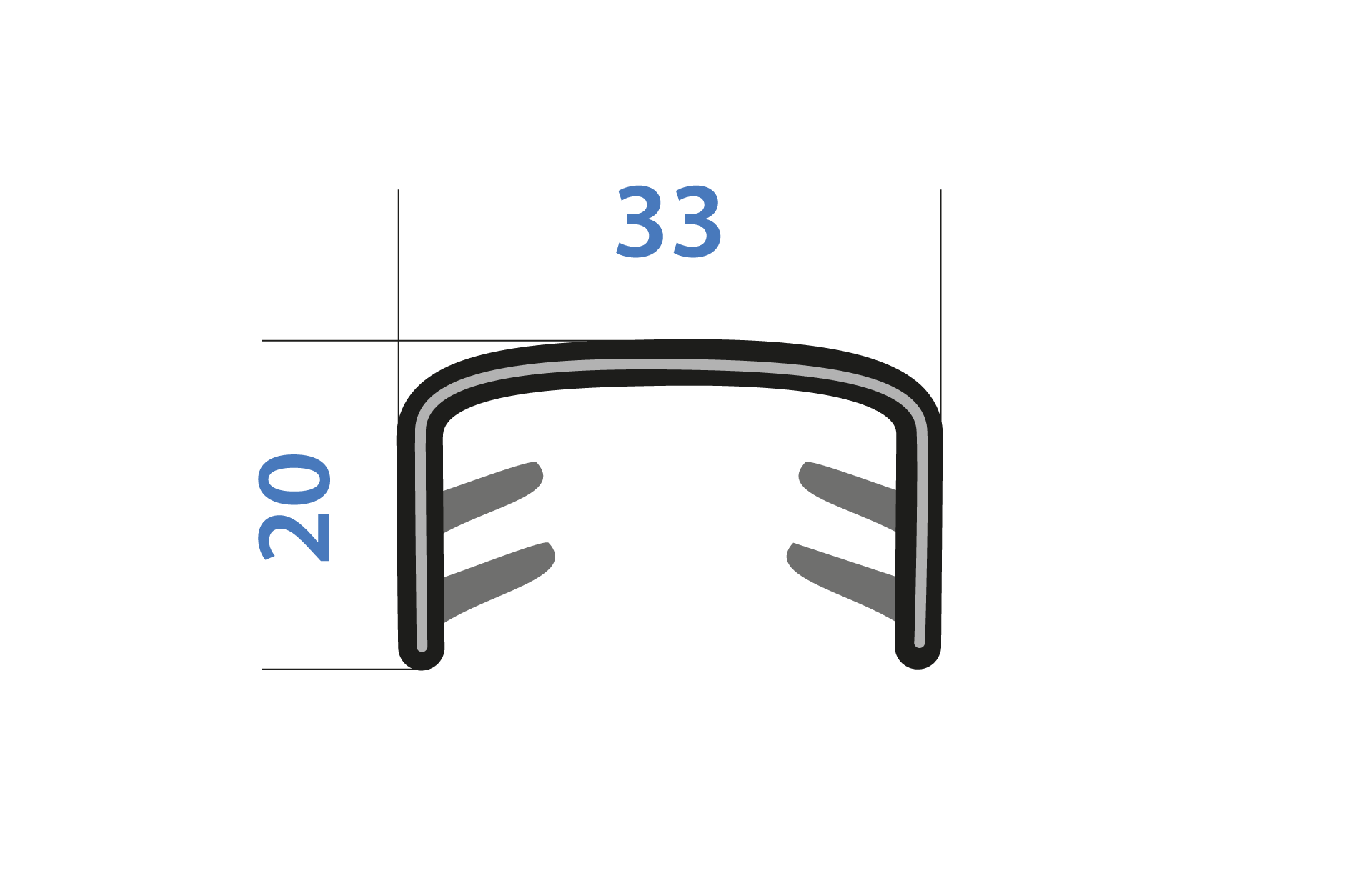 Kantenschutzprofil 25-27 mm, schwarz - HHD Kantenschutz