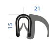 Kantenschutz 1-4 mm schwarz, Dichtlippe seitl.